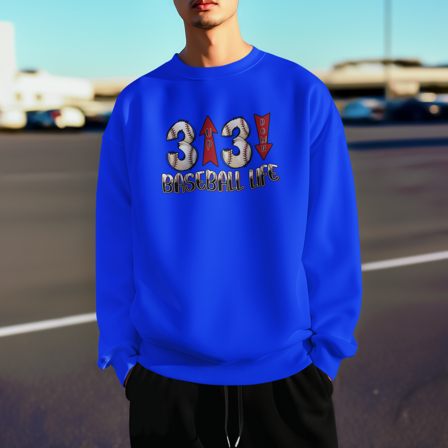 3 Up 3 Down Baseball Crew Neck