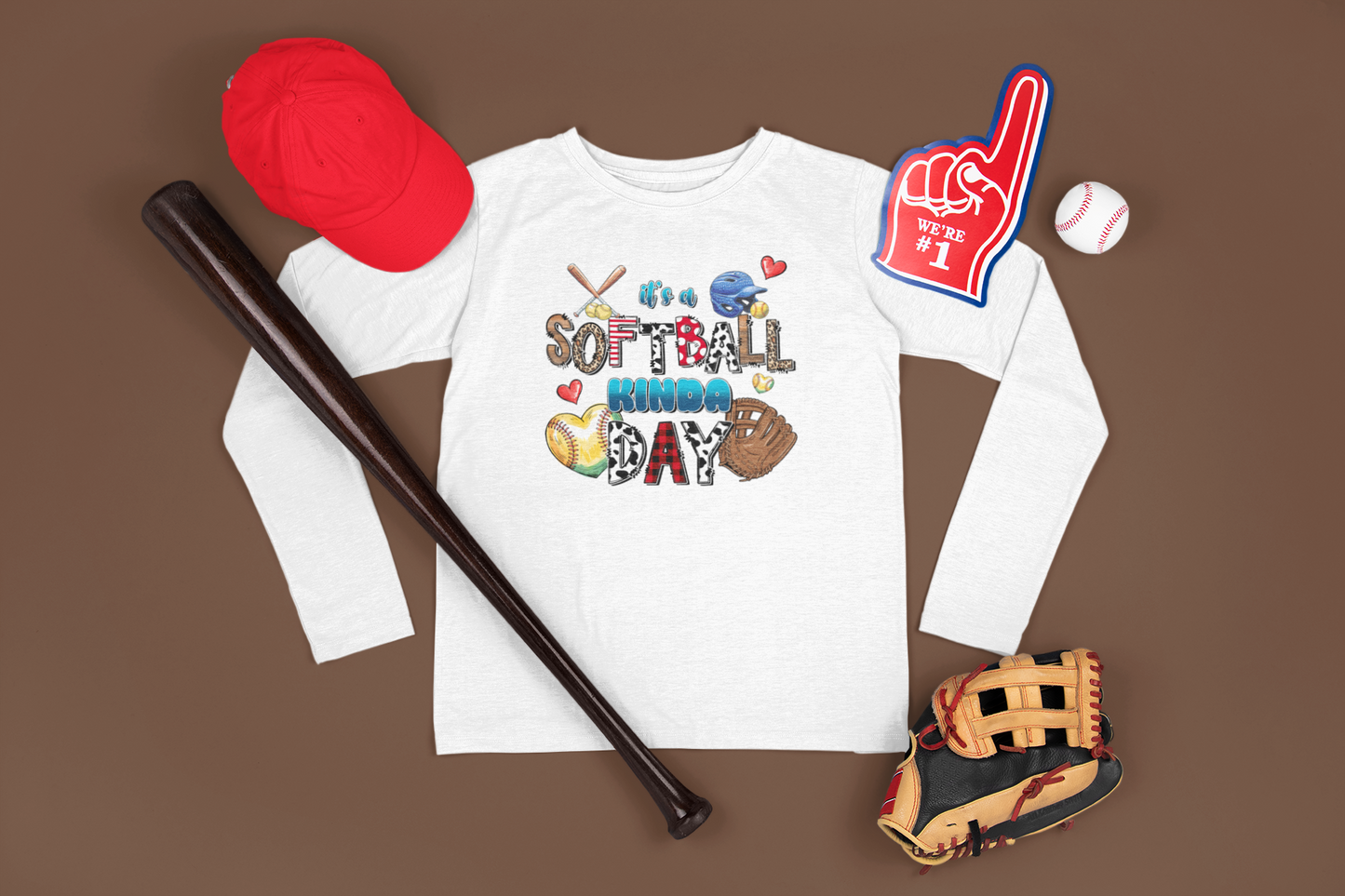 "It's a softball kinda day" T-shirt/Long Sleeve
