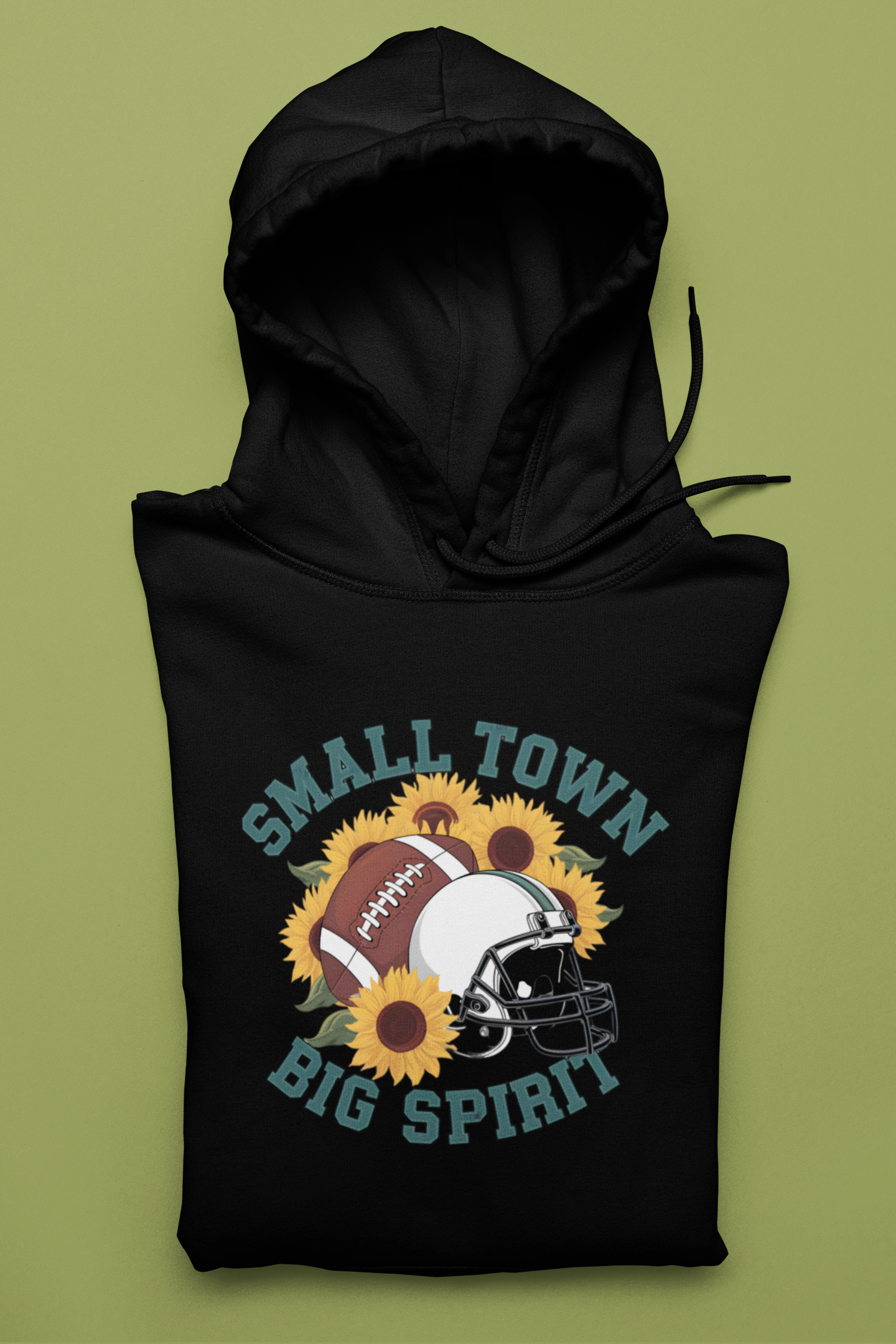 Small Town Big Spirit Football Hoodie