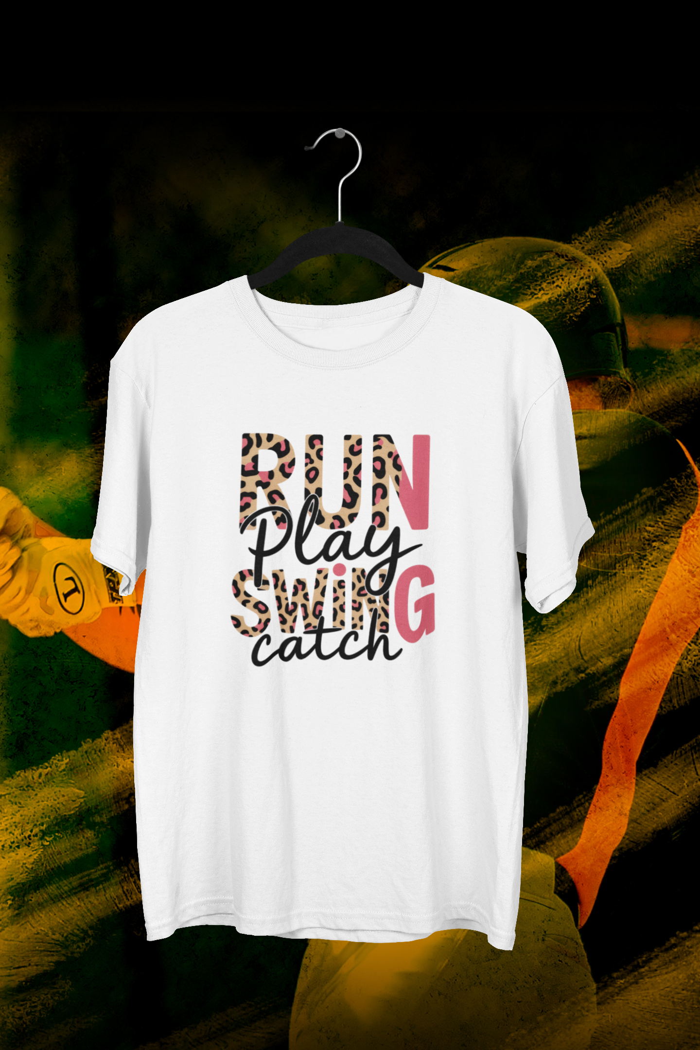 Run, Play, Swing, Catch. Baseball T-shirt