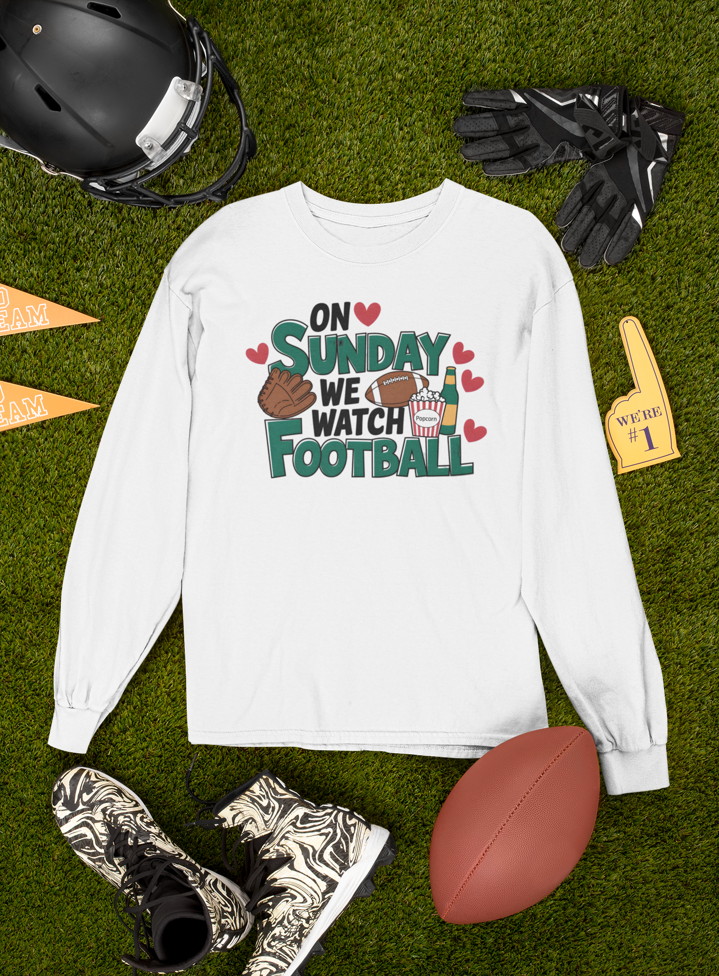 On Sunday We Watch Football Long Sleeve Shirt