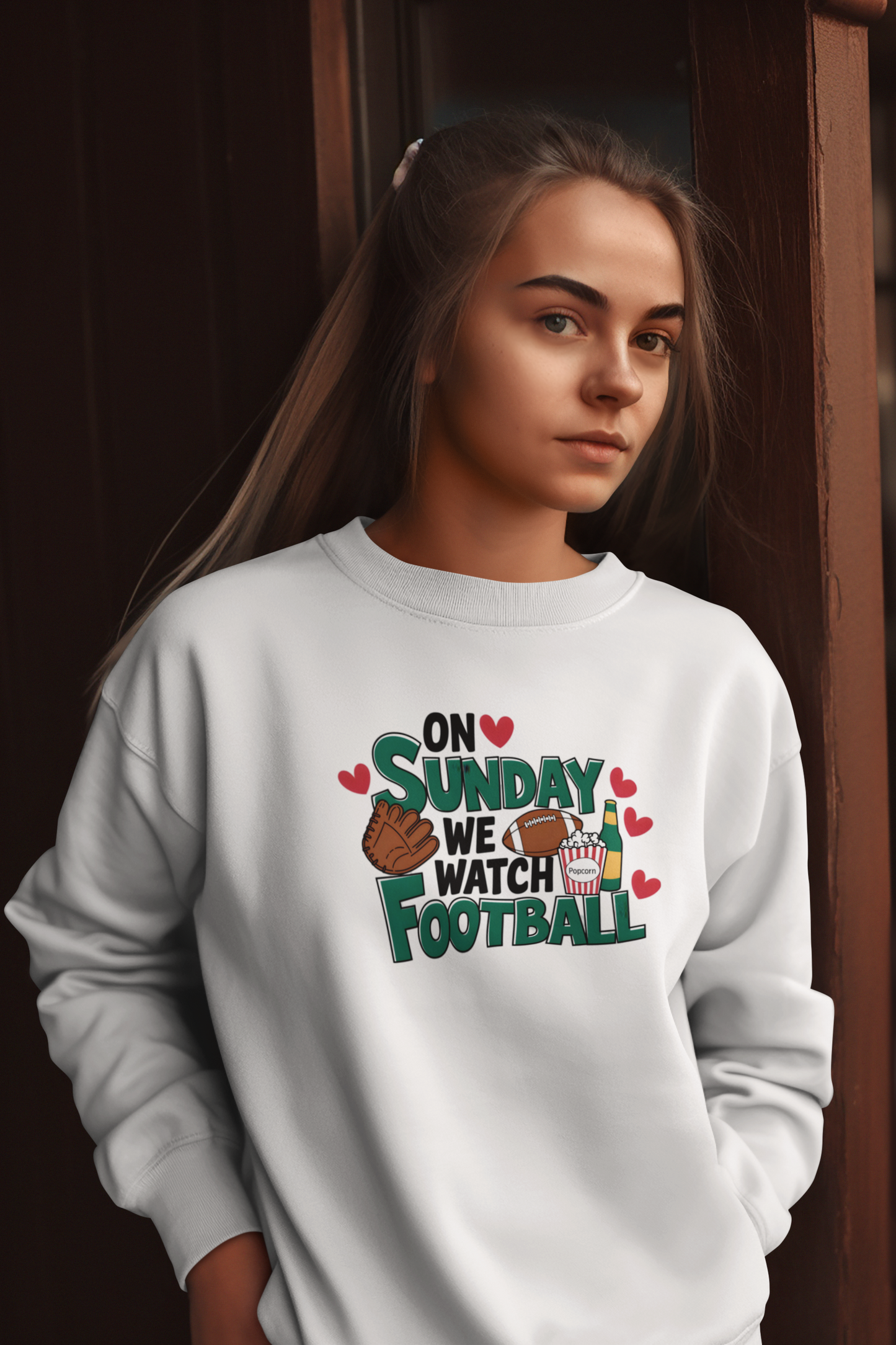 On Sunday We Watch Football Crew Neck