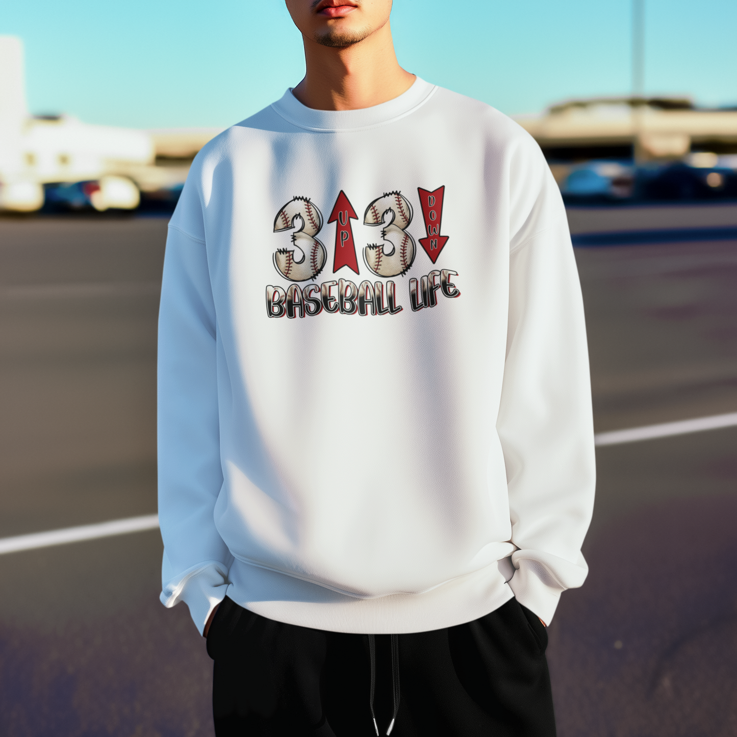 3 Up 3 Down Baseball Crew Neck