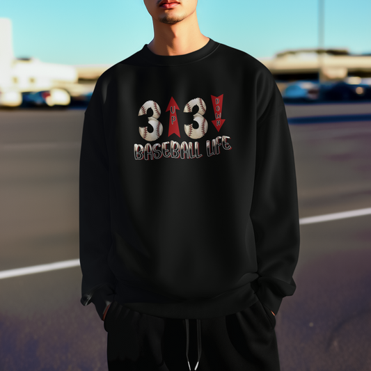 3 Up 3 Down Baseball Crew Neck