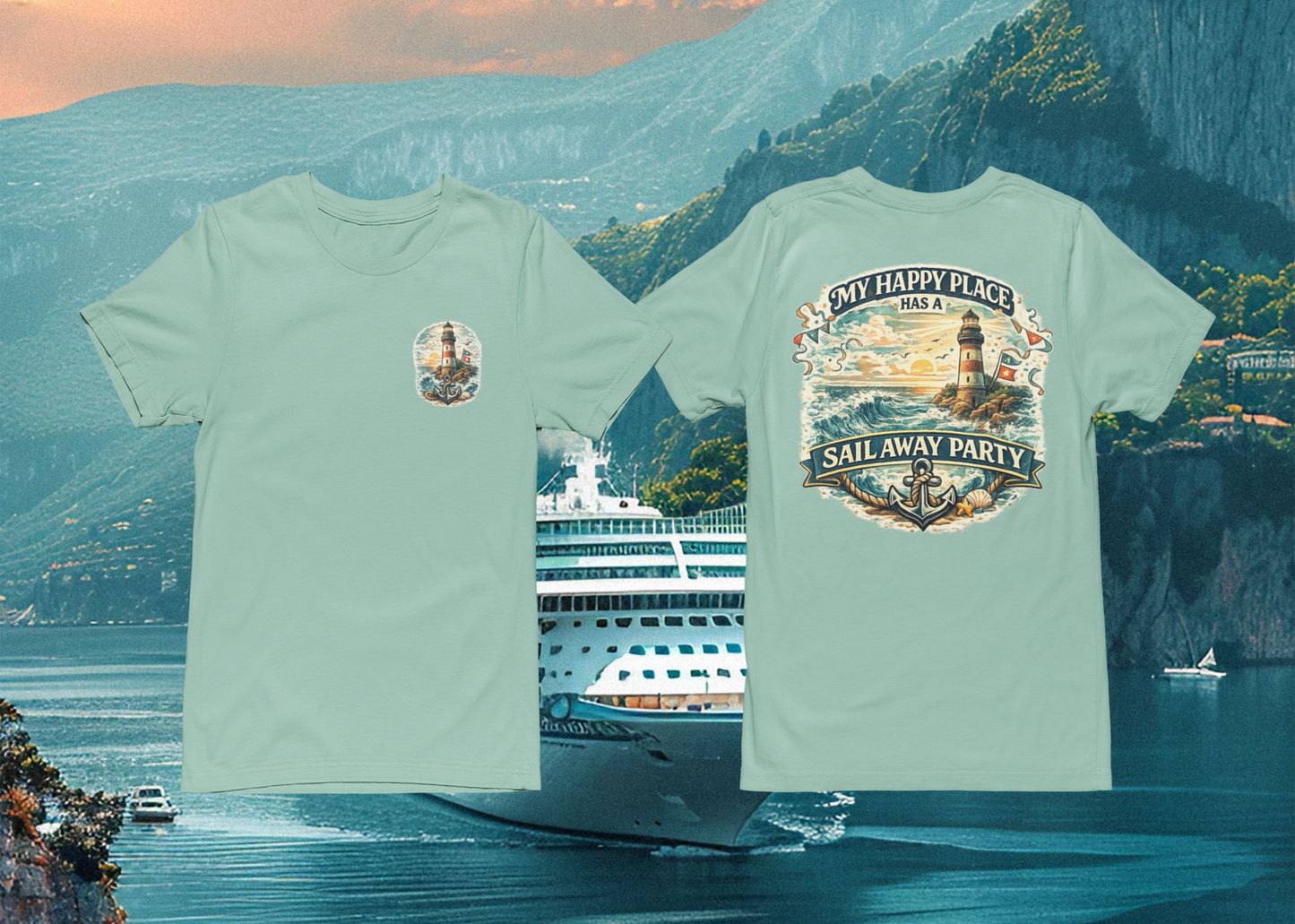 My Happy Place Has A Sailaway Party | Comfort Colors Tee