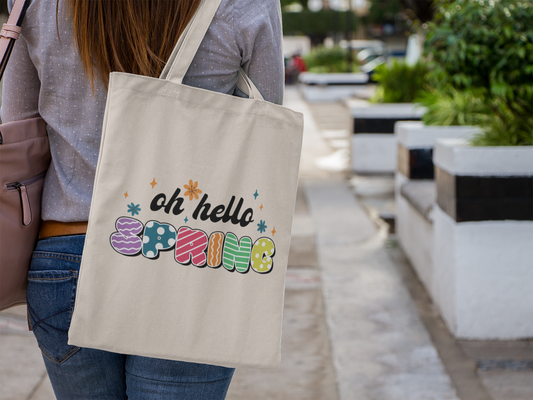 "Oh Hello Spring" Tote Bag