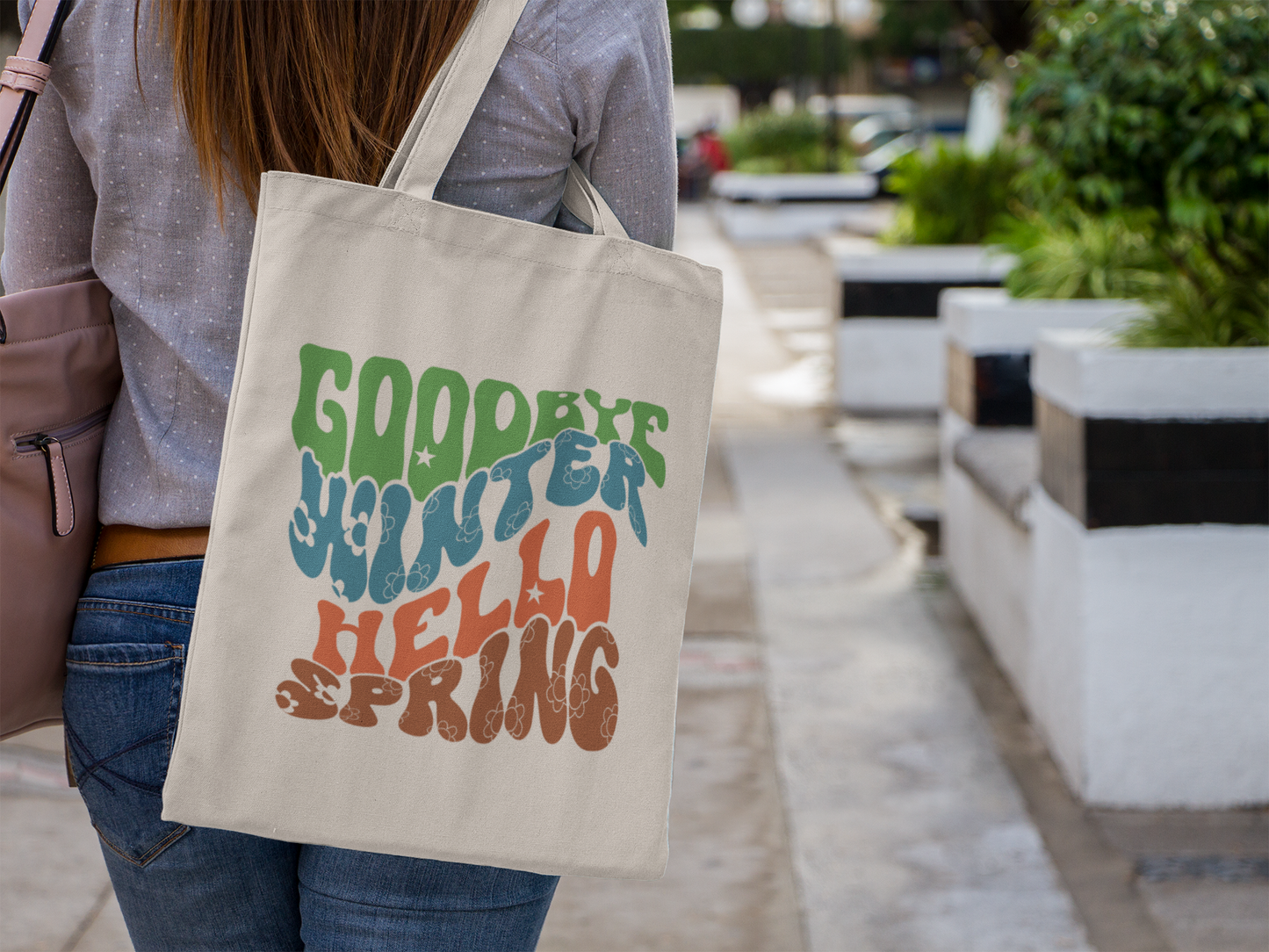 "Goodbye Winter Hello Spring" Tote Bag