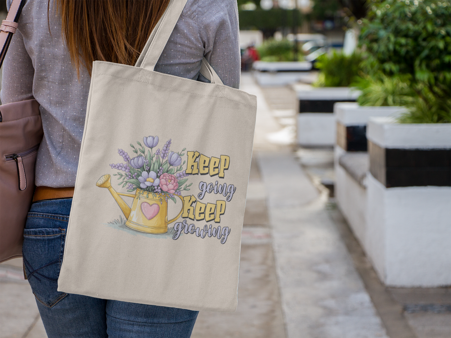 Keep Going, Keep Growing Tote Bag