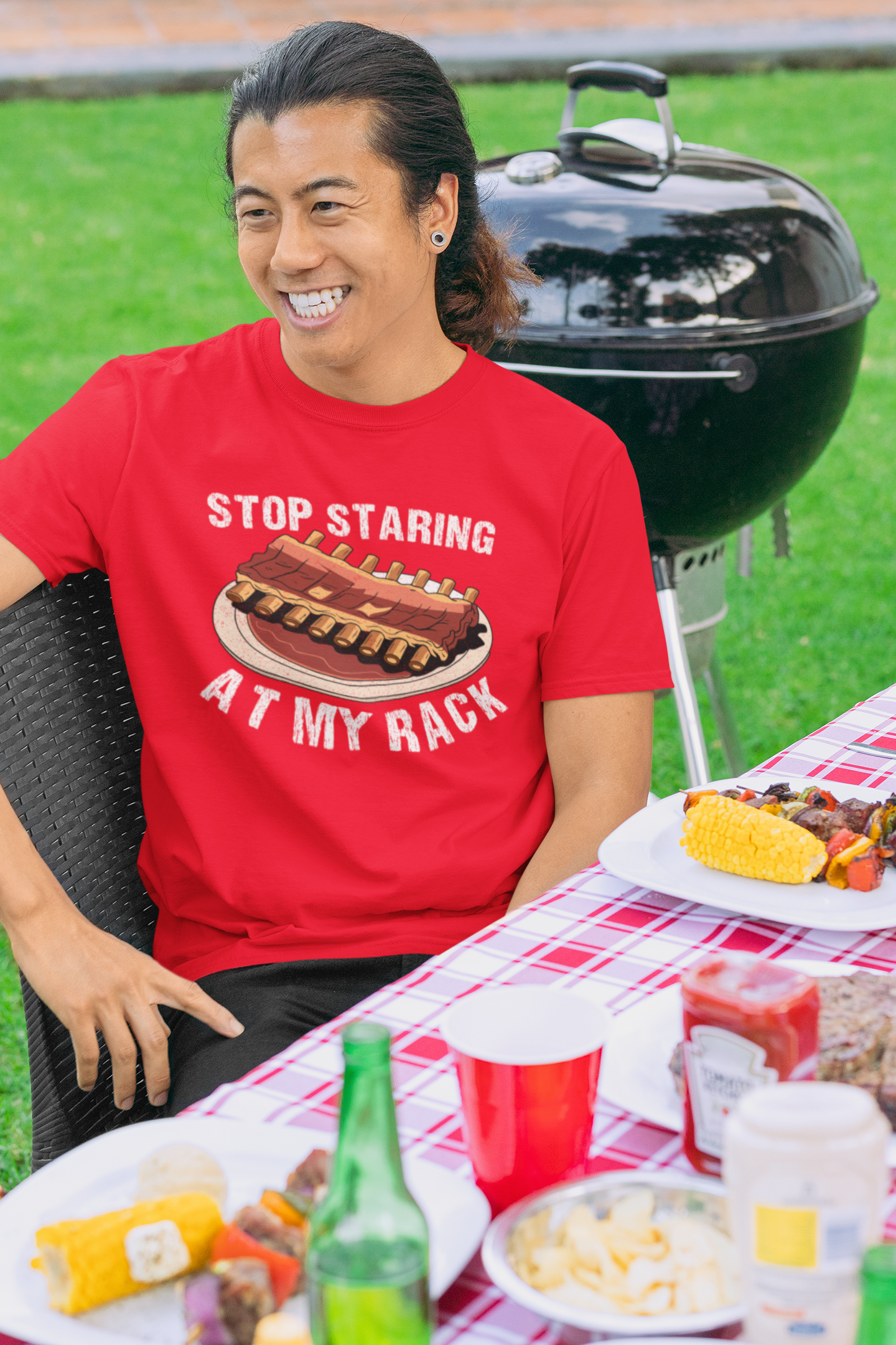 Stop Staring At My Rack BBQ T-shirt