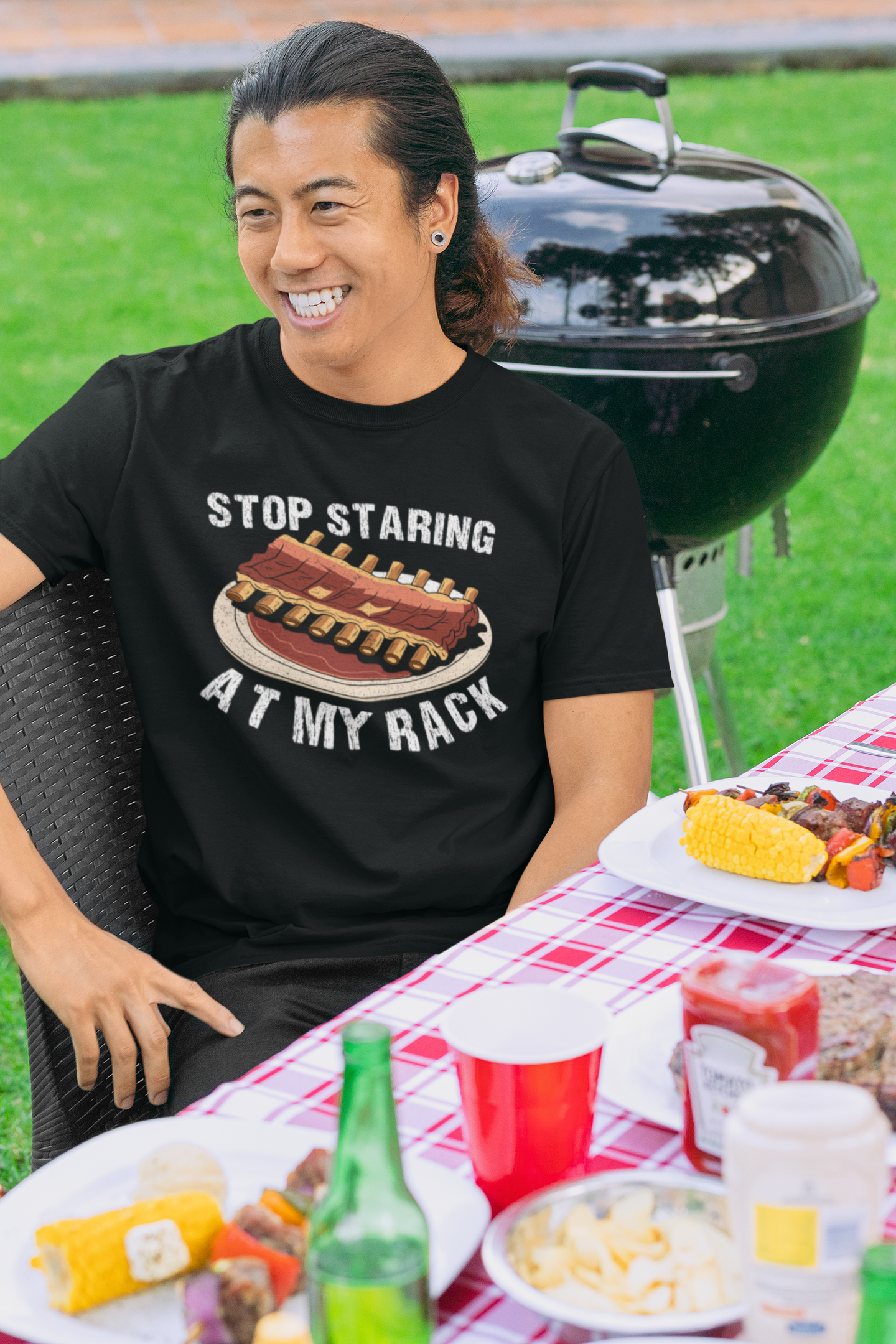 Stop Staring At My Rack BBQ T-shirt
