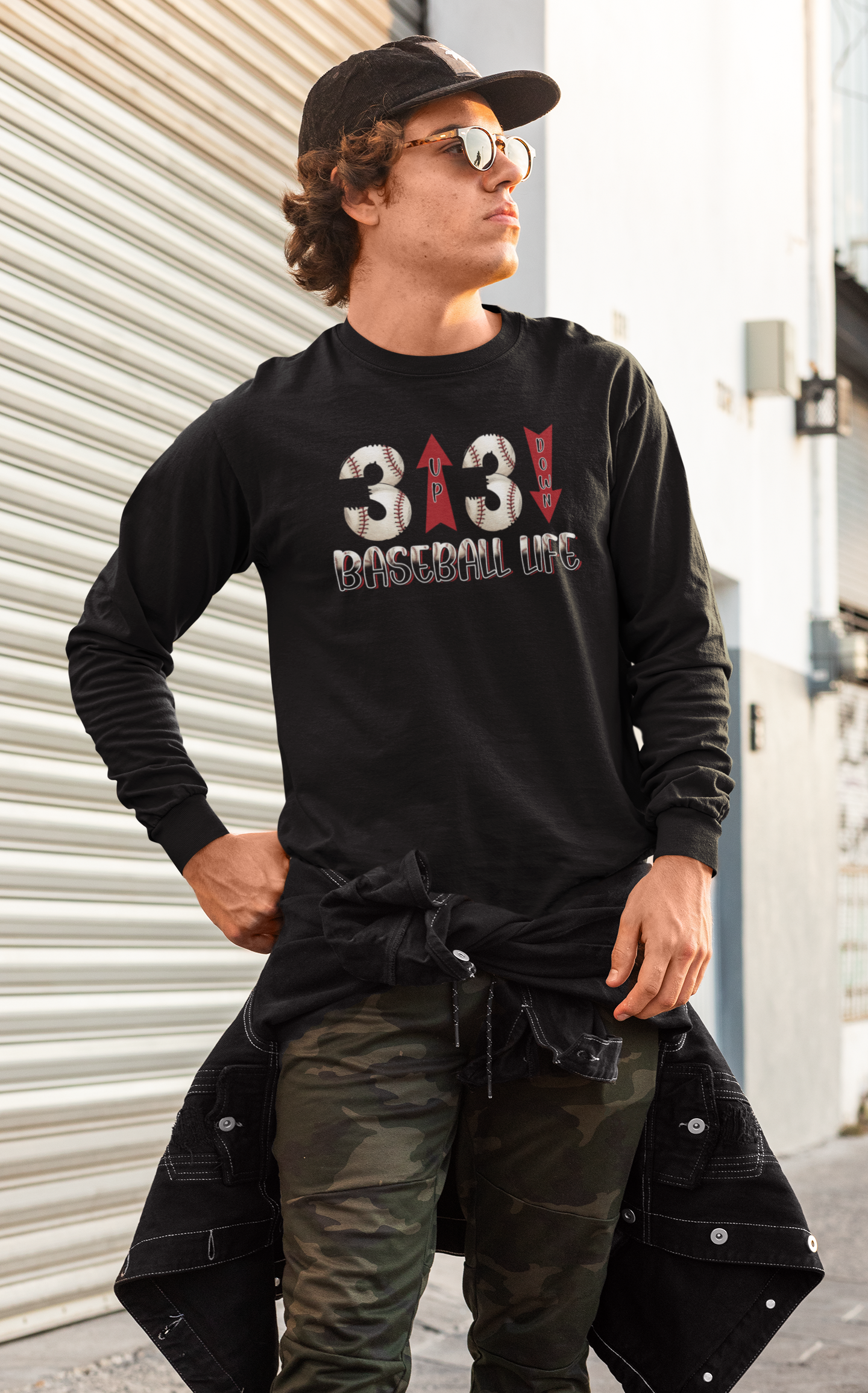 3 Up 3 Down Baseball T-shirt/Long Sleeve