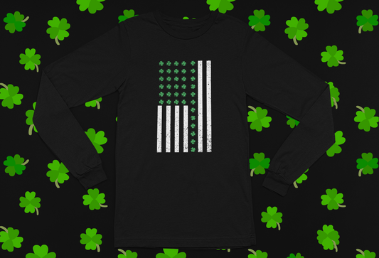 St. Patrick's Day American Flag T-shirt/Long Sleeve