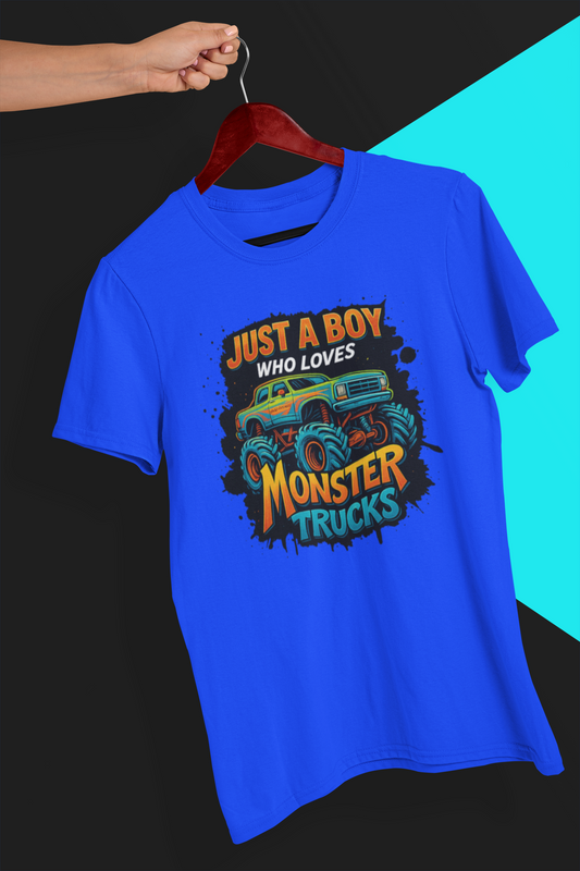 Just A Boy Who Loves Monster Trucks T-shirt