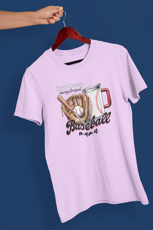 Hot Mess Baseball Mama T-shirt