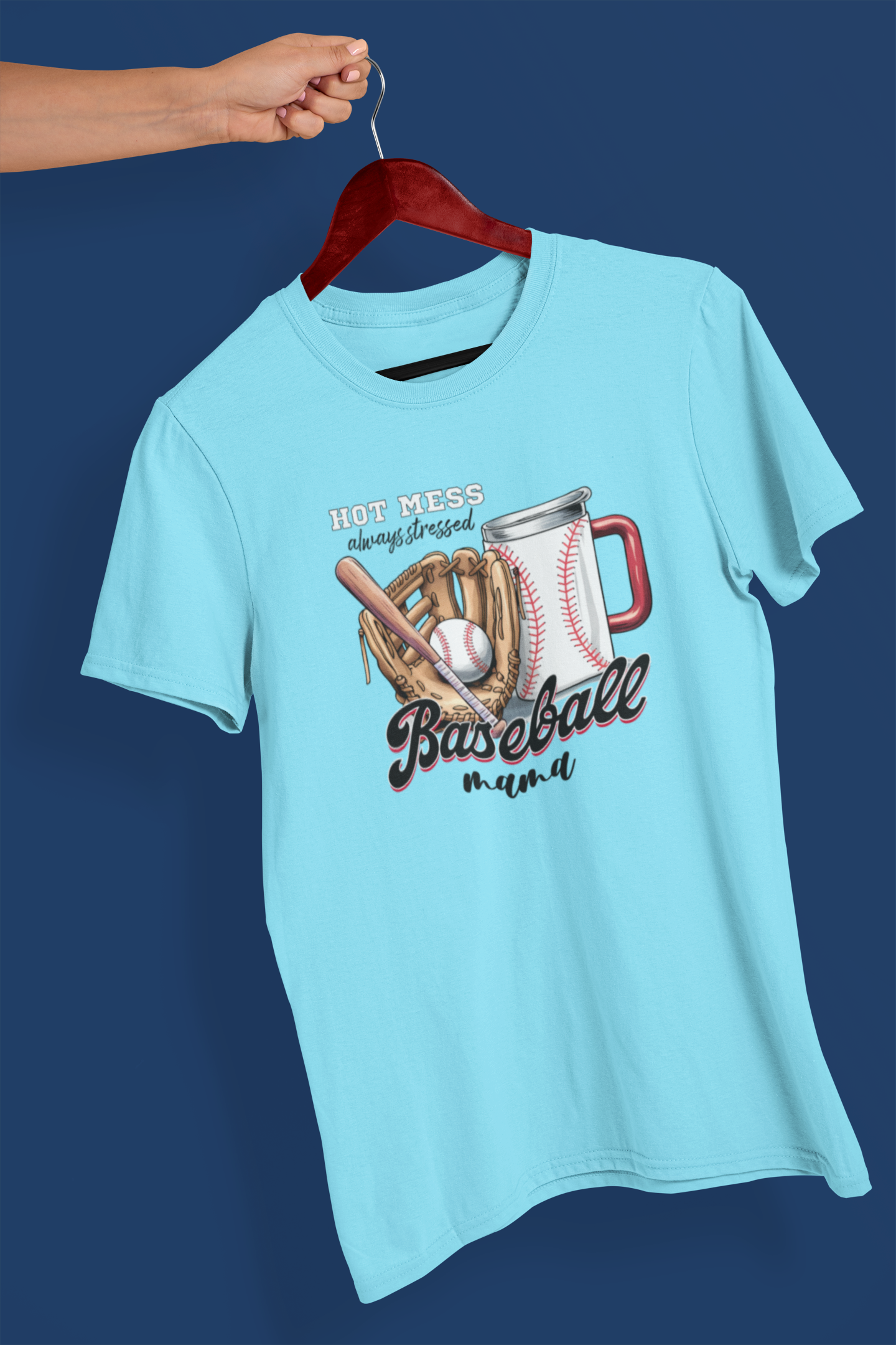 Hot Mess Baseball Mama T-shirt