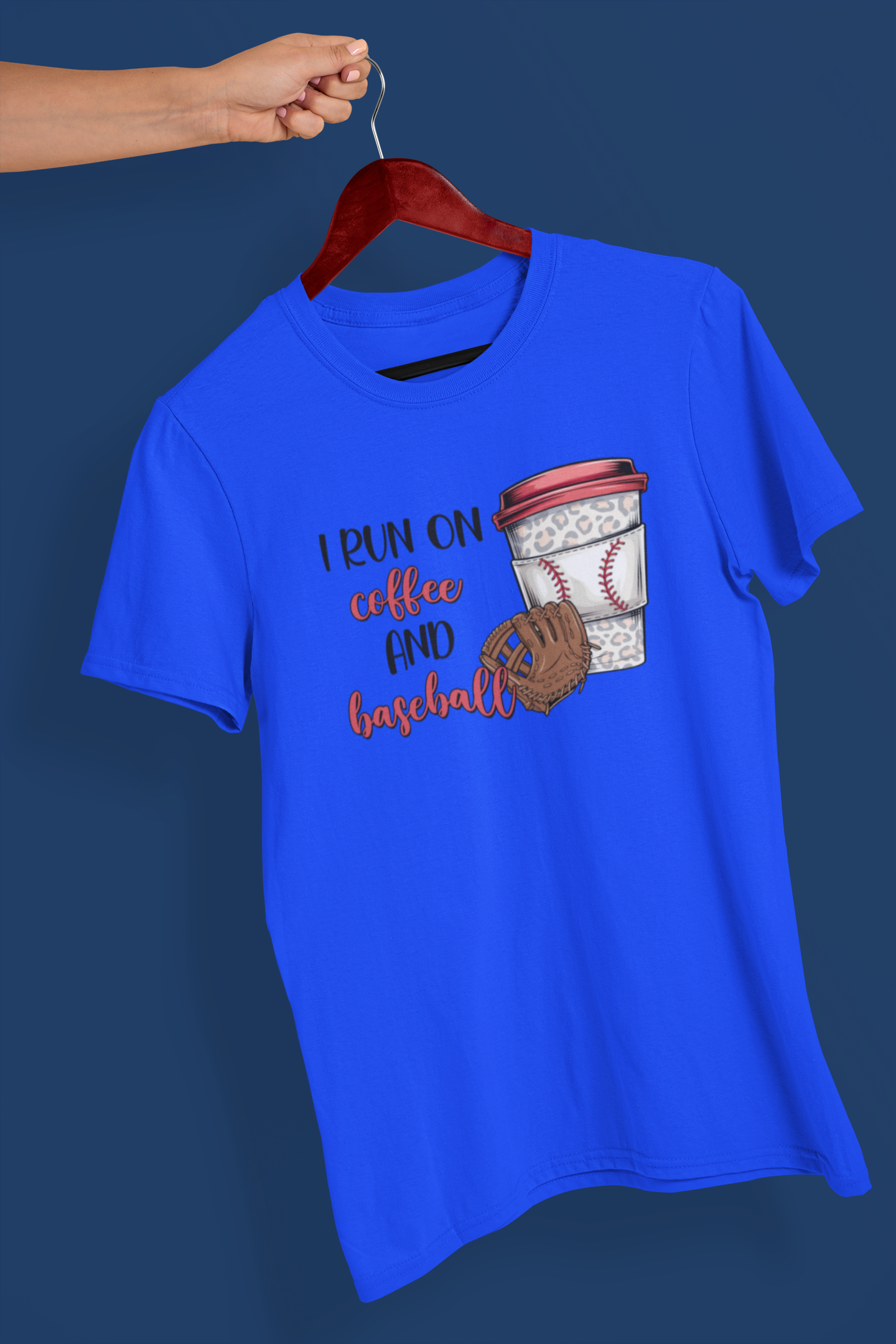 "I run on coffee and baseball" T-shirt