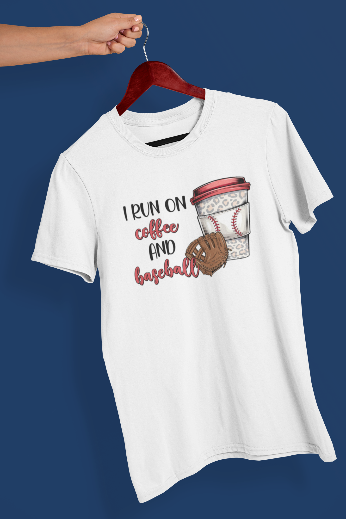 "I run on coffee and baseball" T-shirt
