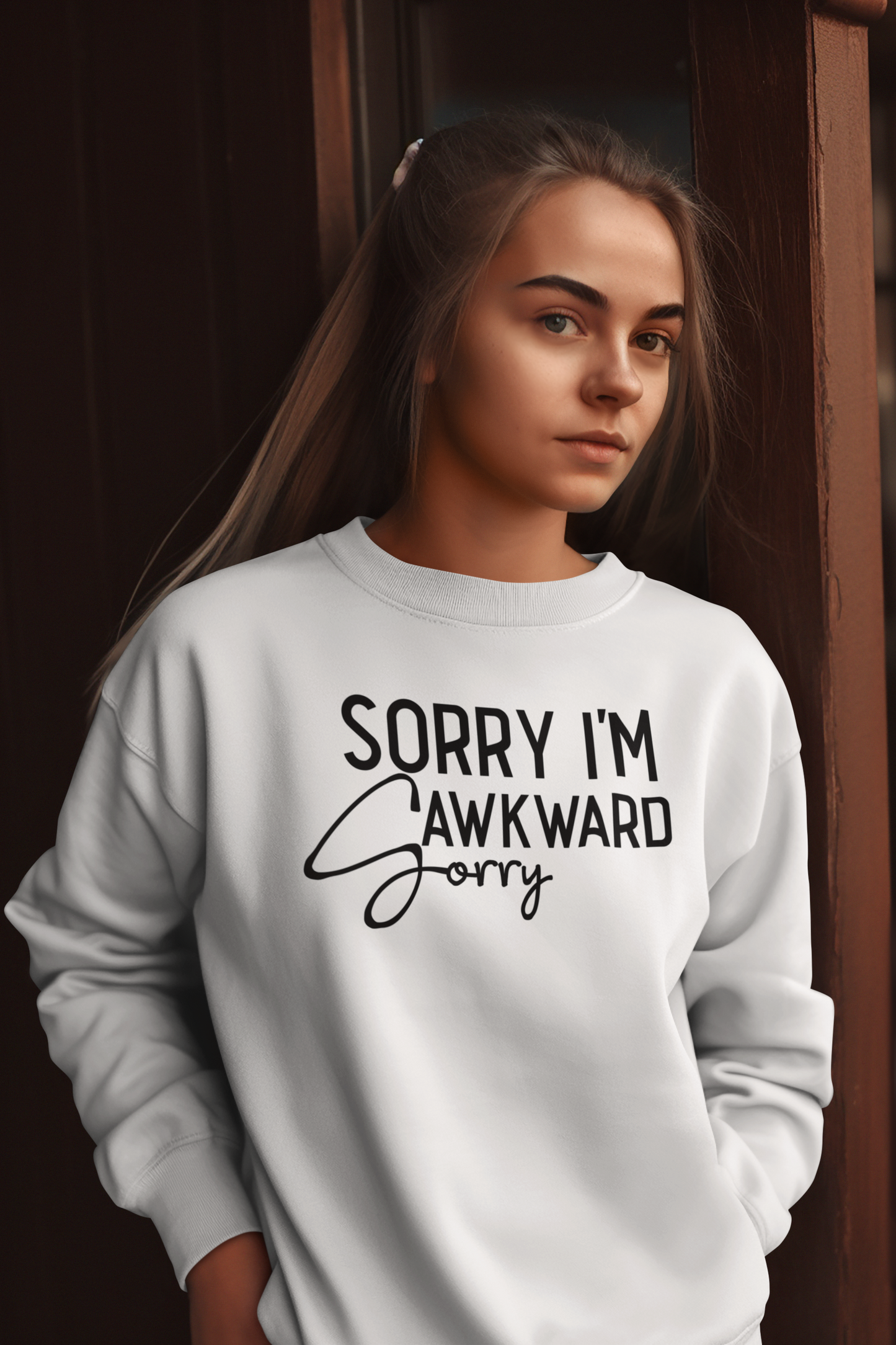 " Sorry I'm Awkward Sorry" Crew Neck