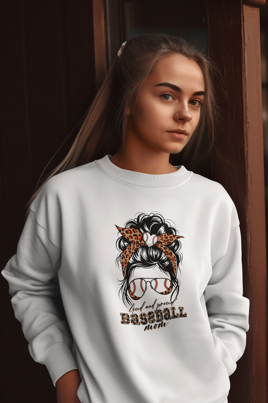 Loud and Proud Baseball Mama Crew Neck