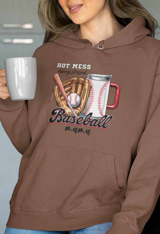 Hot Mess Baseball Mama Hoodie