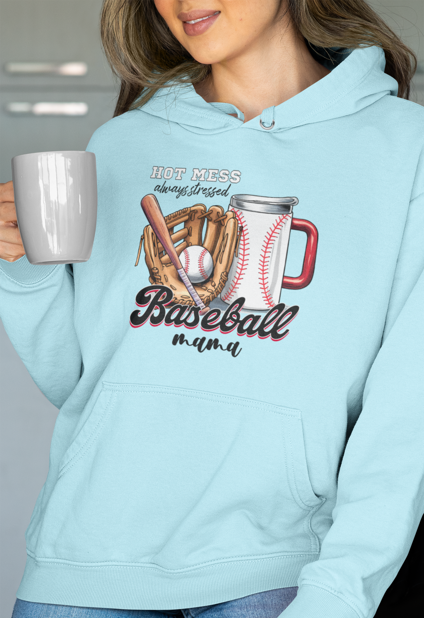 Hot Mess Baseball Mama Hoodie