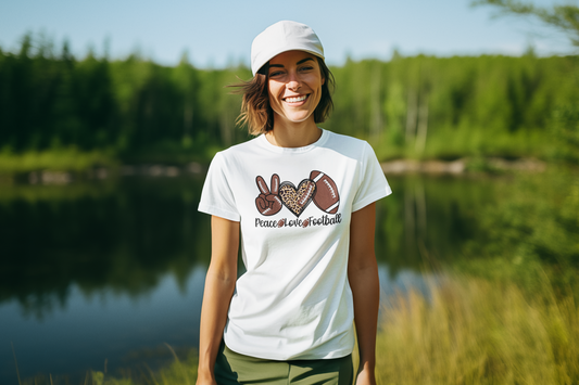 Peace Love Football T-shirt